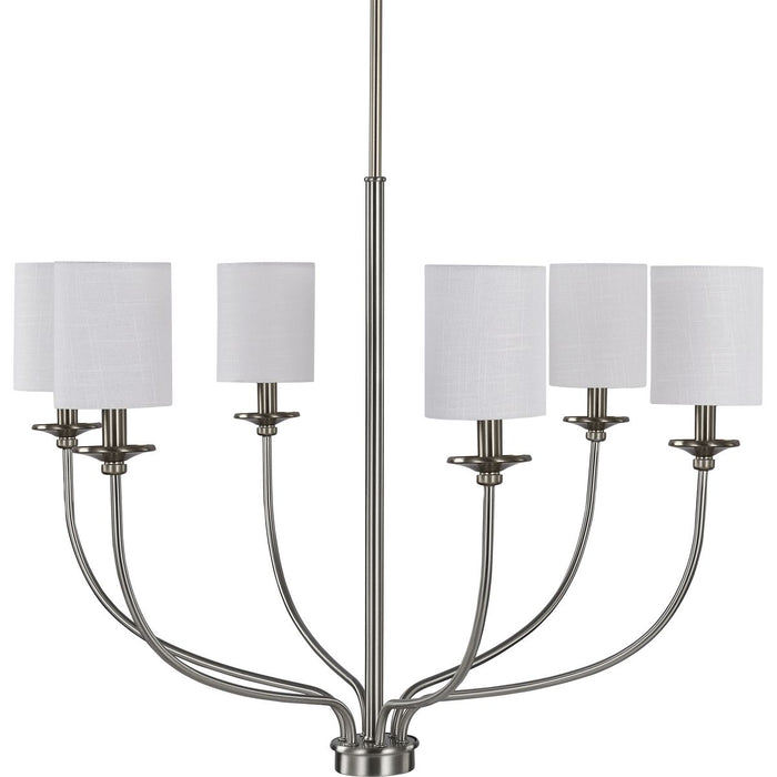 Progress Lighting Bonita Collection Six-Light Brushed Nickel Foyer Chandelier (P400227-009)