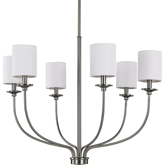 Progress Lighting Bonita Collection Six-Light Brushed Nickel Foyer Chandelier (P400227-009)