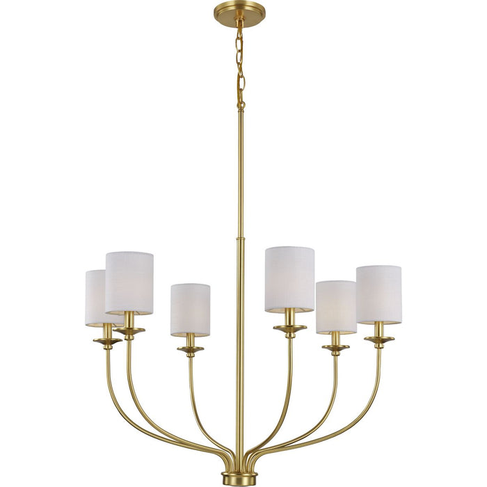 Progress Lighting Bonita Collection Six-Light Satin Brass Foyer Chandelier (P400227-012)