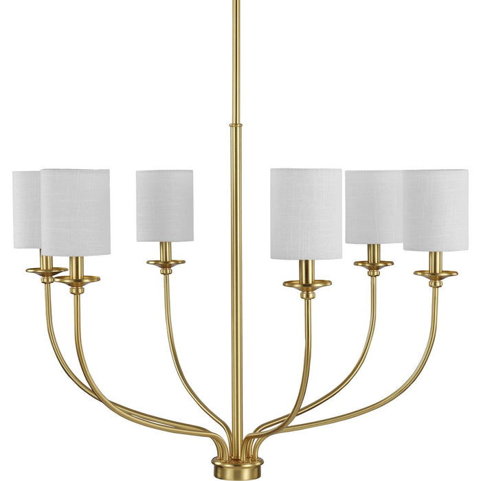 Progress Lighting Bonita Collection Six-Light Satin Brass Foyer Chandelier (P400227-012)