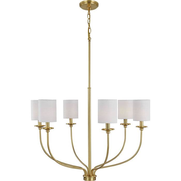 Progress Lighting Bonita Collection Six-Light Satin Brass Foyer Chandelier (P400227-012)