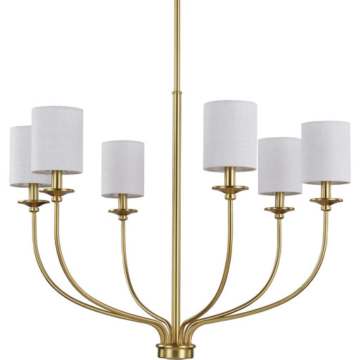 Progress Lighting Bonita Collection Six-Light Satin Brass Foyer Chandelier (P400227-012)