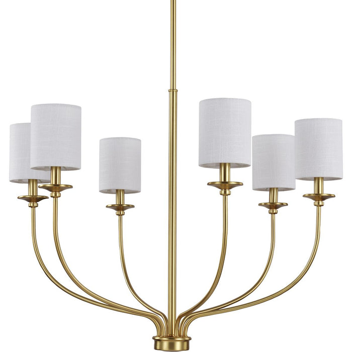 Progress Lighting Bonita Collection Six-Light Satin Brass Foyer Chandelier (P400227-012)