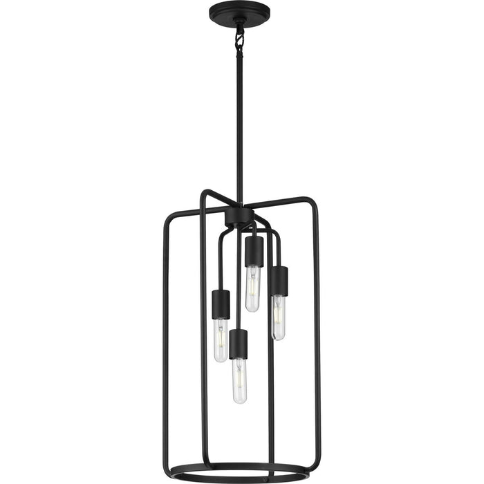 Progress Lighting Bonn Collection Four-Light Black Pendant (P500224-031)
