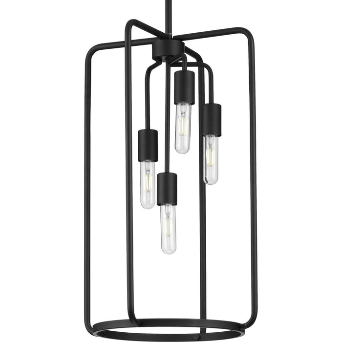 Progress Lighting Bonn Collection Four-Light Black Pendant (P500224-031)