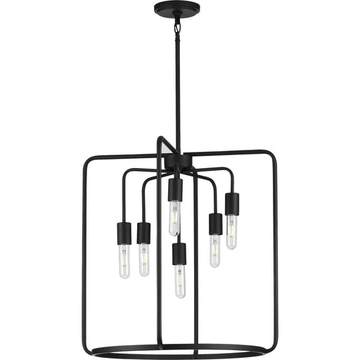 Progress Lighting Bonn Collection Six-Light Black Pendant (P500225-031)