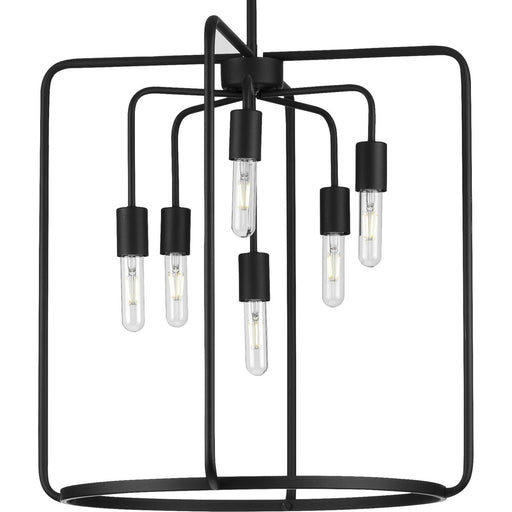 Progress Lighting Bonn Collection Six-Light Black Pendant (P500225-031)