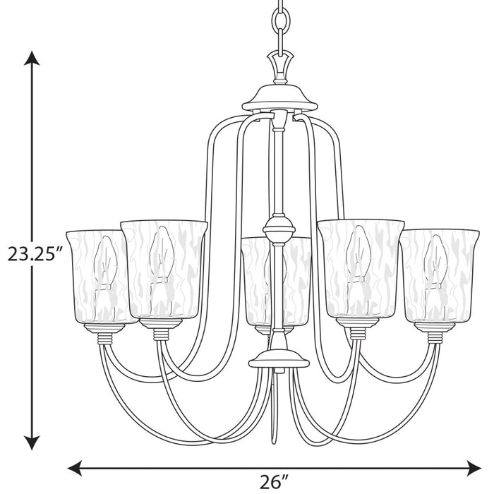 Progress Lighting Bowman Collection Black Five-Light Chandelier (P400194-031)