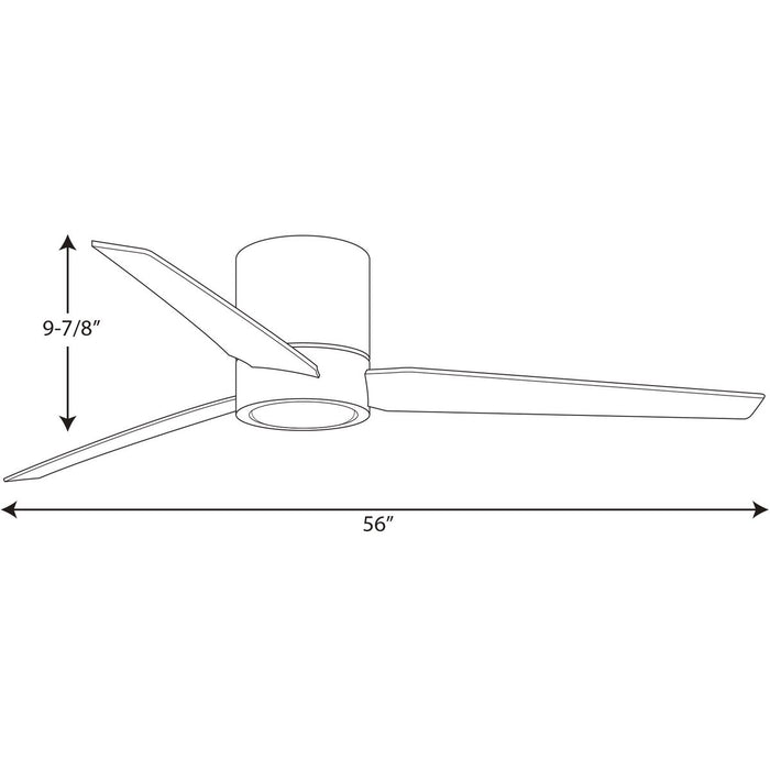 Progress Lighting Braden Collection 56 Inch Three-Blade Indoor Hugger Ceiling Fan 3000K (P2588-0930K)