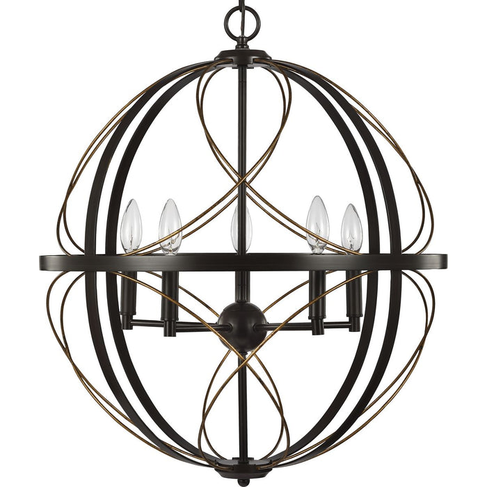 Progress Lighting Brandywine Collection Antique Bronze Five-Light Pendant (P500287-020)