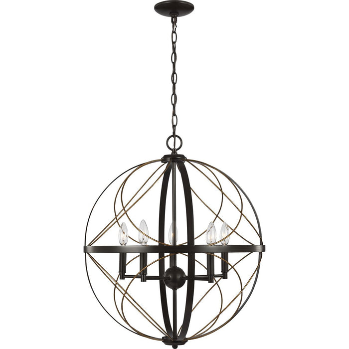 Progress Lighting Brandywine Collection Antique Bronze Five-Light Pendant (P500287-020)