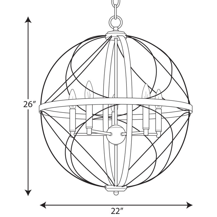 Progress Lighting Brandywine Collection Antique Bronze Five-Light Pendant (P500287-020)