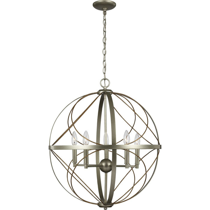 Progress Lighting Brandywine Collection Silver Ridge Five-Light Pendant (P500287-134)