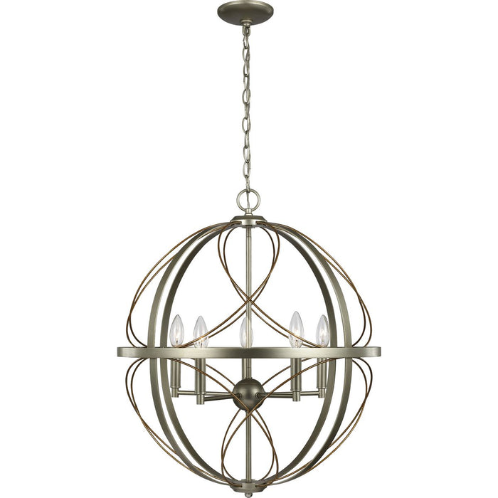 Progress Lighting Brandywine Collection Silver Ridge Five-Light Pendant (P500287-134)