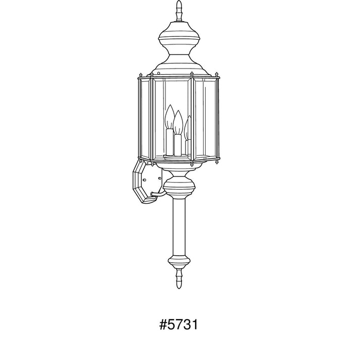 Progress Lighting Brassguard Collection Three-Light Wall Lantern (P5731-31)