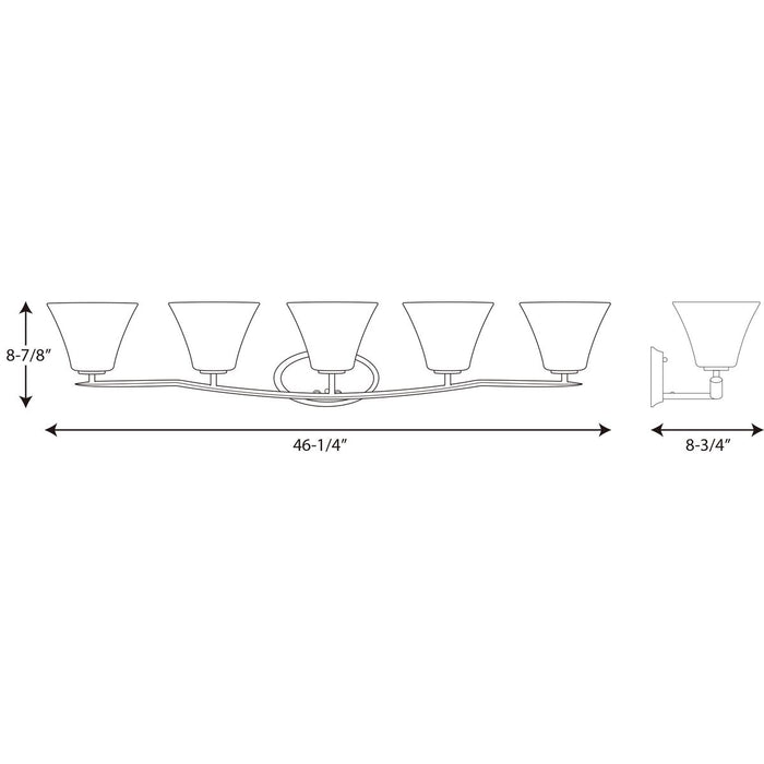 Progress Lighting Bravo Collection Five-Light Bath And Vanity (P2016-09)