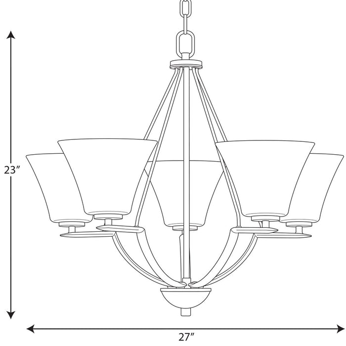 Progress Lighting Bravo Collection Five-Light Chandelier (P4623-09)