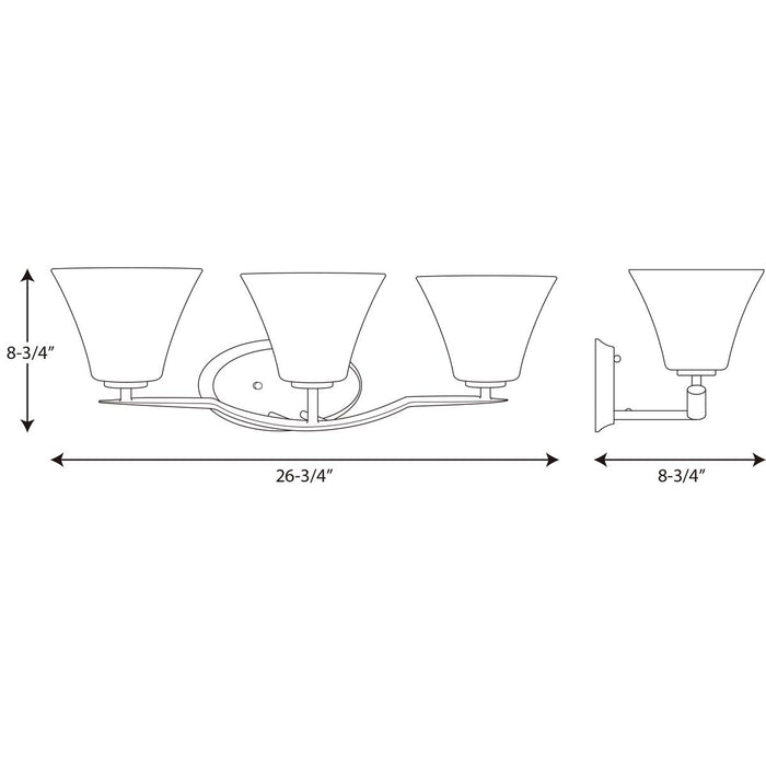 Progress Lighting Bravo Collection Three-Light Bath And Vanity (P2006-09)