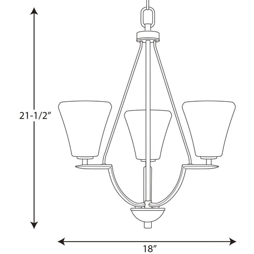 Progress Lighting Bravo Collection Three-Light Foyer Chandelier (P3821-20W)