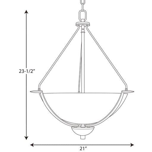 Progress Lighting Bravo Collection Three-Light Inverted Pendant (P3912-09)