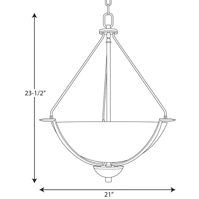 Progress Lighting Bravo Collection Three-Light Inverted Pendant (P3912-20W)