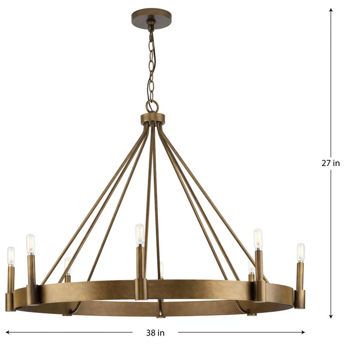 Progress Lighting Breckenridge Collection 60W Eight-Light Chandelier Aged Bronze (P400319-196)