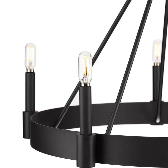 Progress Lighting Breckenridge Collection 60W Five-Light Chandelier Matte Black (P400318-31M)