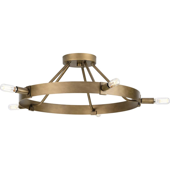 Progress Lighting Breckenridge Collection 60W Five-Light Semi-Flush Mount Aged Bronze (P350240-196)