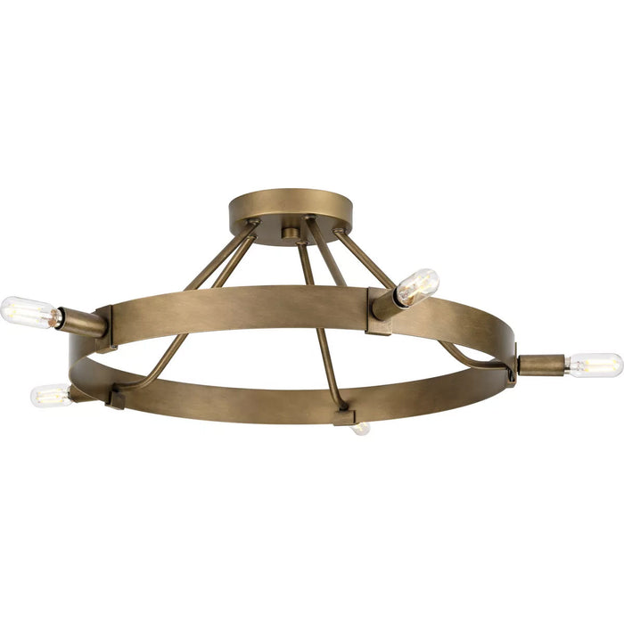 Progress Lighting Breckenridge Collection 60W Five-Light Semi-Flush Mount Aged Bronze (P350240-196)