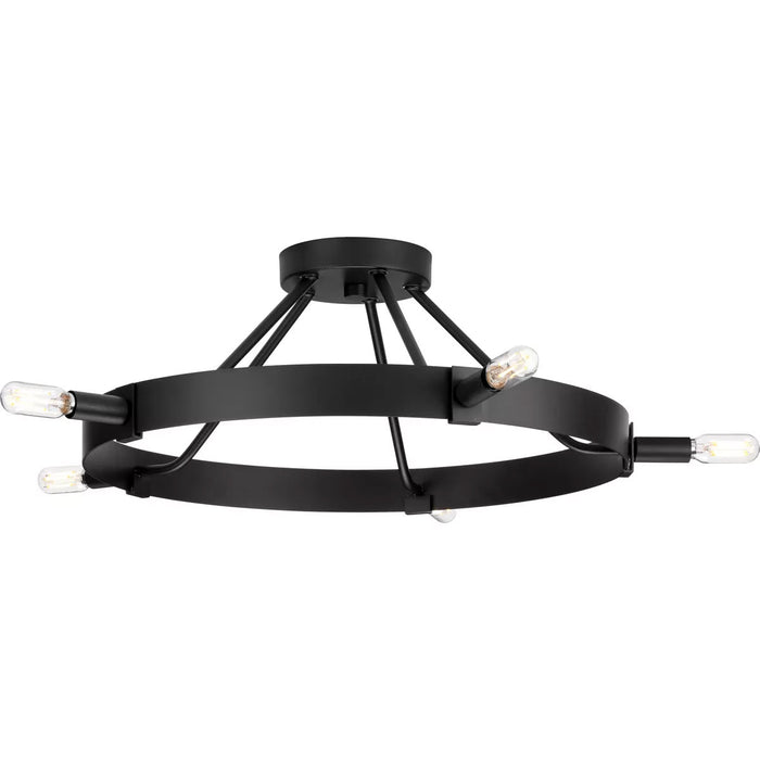 Progress Lighting Breckenridge Collection 60W Five-Light Semi-Flush Mount Matte Black (P350240-31M)