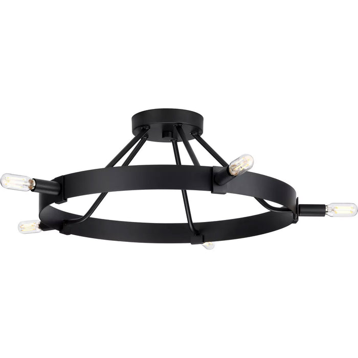 Progress Lighting Breckenridge Collection 60W Five-Light Semi-Flush Mount Matte Black (P350240-31M)