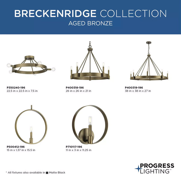 Progress Lighting Breckenridge Collection 60W One-Light Wall Bracket Aged Bronze (P710117-196)