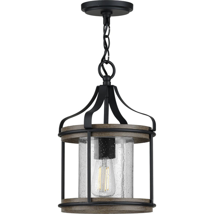 Progress Lighting Brenham Collection Black One-Light Outdoor Pendant (P500234-031)