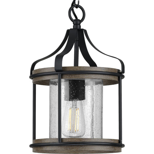 Progress Lighting Brenham Collection Black One-Light Outdoor Pendant (P500234-031)