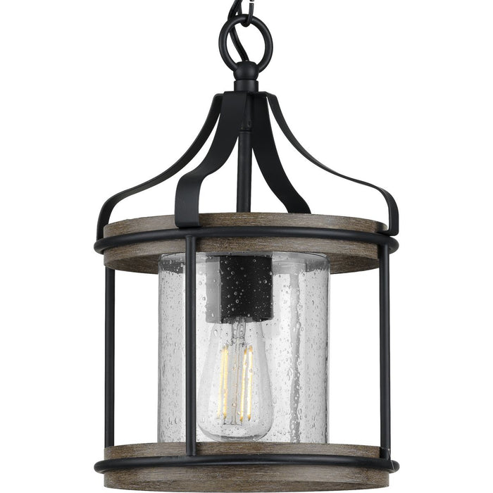 Progress Lighting Brenham Collection Black One-Light Outdoor Pendant (P500234-031)