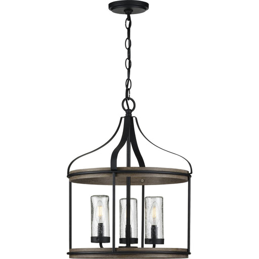 Progress Lighting Brenham Collection Black Three-Light Outdoor Pendant (P500235-031)