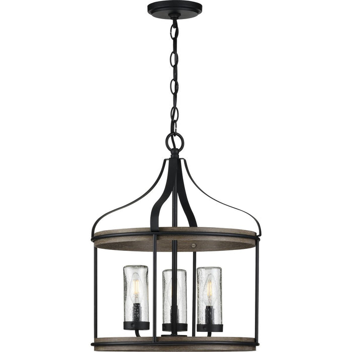 Progress Lighting Brenham Collection Black Three-Light Outdoor Pendant (P500235-031)
