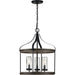 Progress Lighting Brenham Collection Black Three-Light Outdoor Pendant (P500235-031)