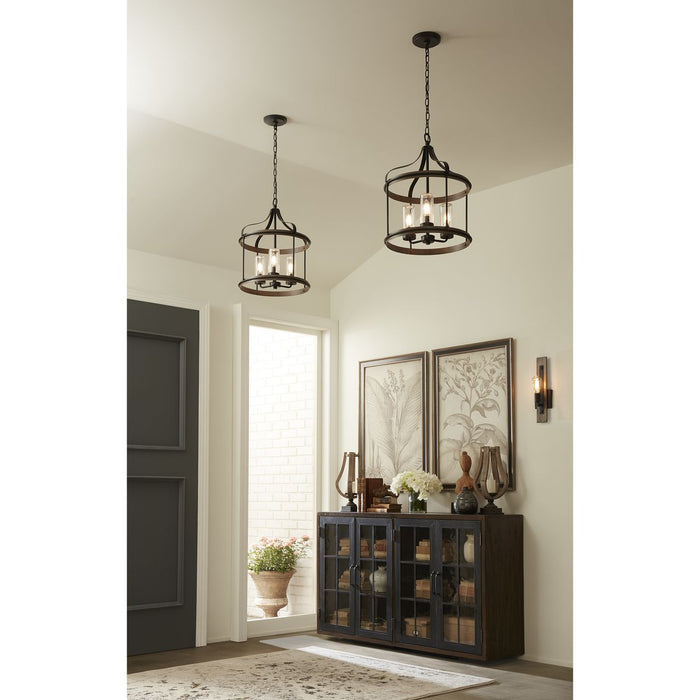 Progress Lighting Brenham Collection Black Three-Light Outdoor Pendant (P500235-031)