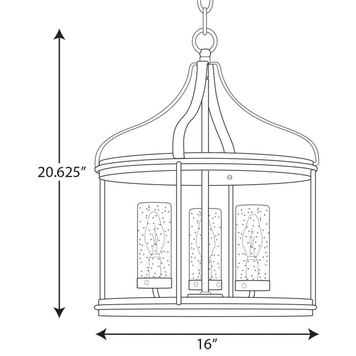 Progress Lighting Brenham Collection Black Three-Light Outdoor Pendant (P500235-031)