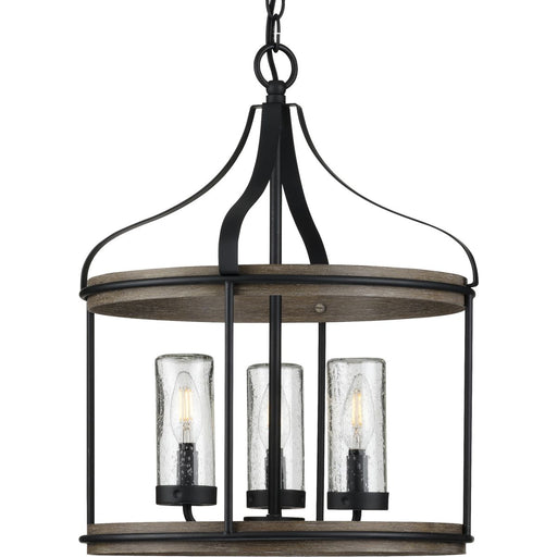 Progress Lighting Brenham Collection Black Three-Light Outdoor Pendant (P500235-031)