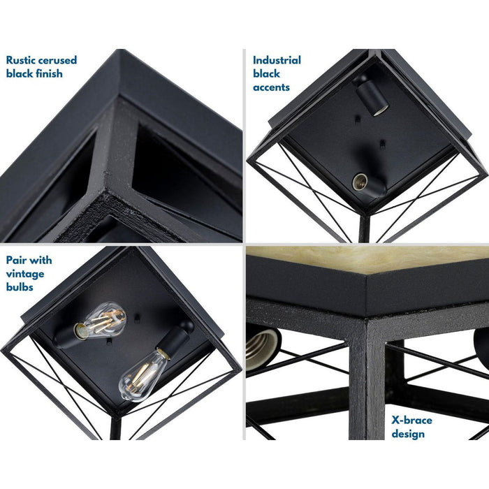 Progress Lighting Briarwood Collection 2 Light 60W Medium Base Flush Mount Close To Ceiling Fixture (P350039-031)