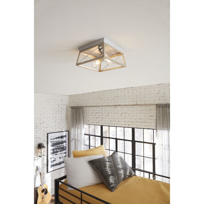 Progress Lighting Briarwood Collection 2 Light 60W Medium Base Flush Mount Close To Ceiling Fixture (P350039-141)
