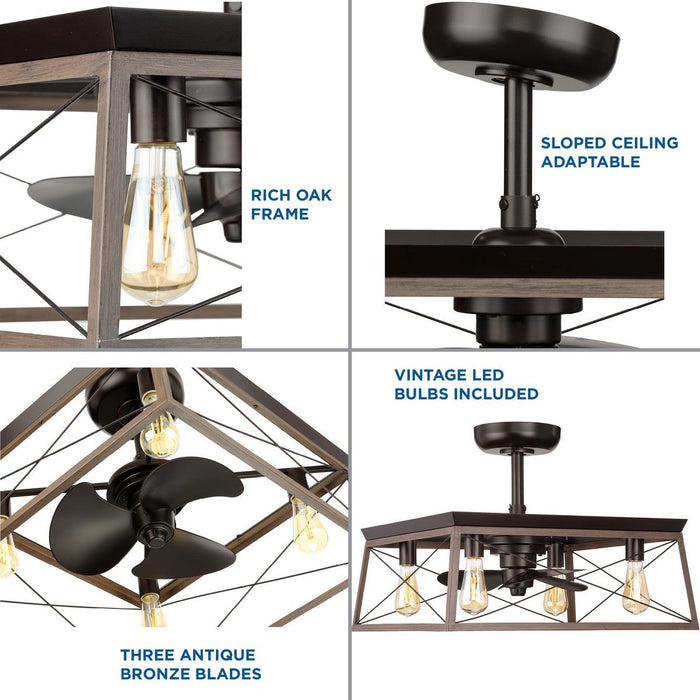 Progress Lighting Briarwood Collection 4 Light 22 Inch Ceiling Fan (P250067-020-WB)