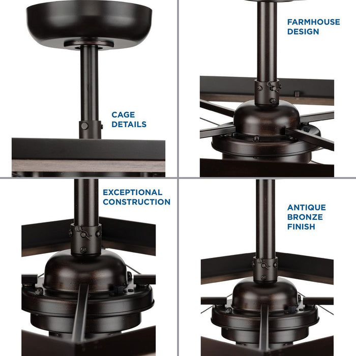 Progress Lighting Briarwood Collection 4 Light 22 Inch Ceiling Fan (P250067-020-WB)