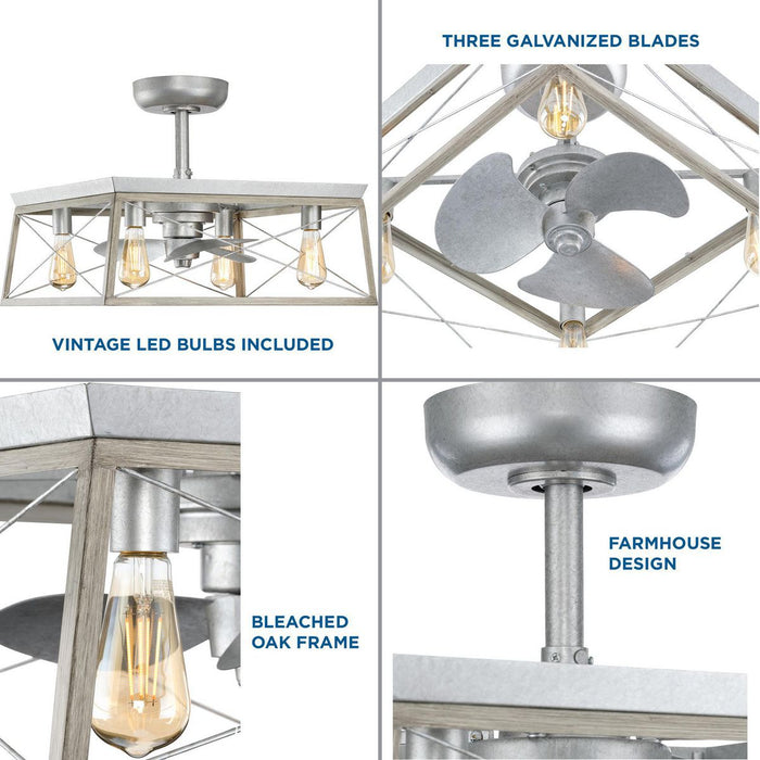 Progress Lighting Briarwood Collection 4 Light 22 Inch Ceiling Fan (P250067-141-WB)