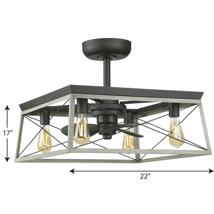 Progress Lighting Briarwood Collection 4 Light 22 Inch Ceiling Fan (P250067-143-WB)