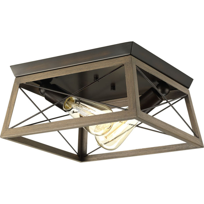 Progress Lighting Briarwood Collection Two-Light Flush Mount (P350039-020)