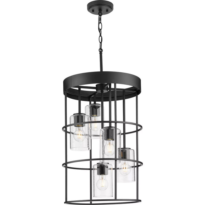 Progress Lighting Burgess Collection 60W Five-Light Foyer Matte Black (P500402-31M)