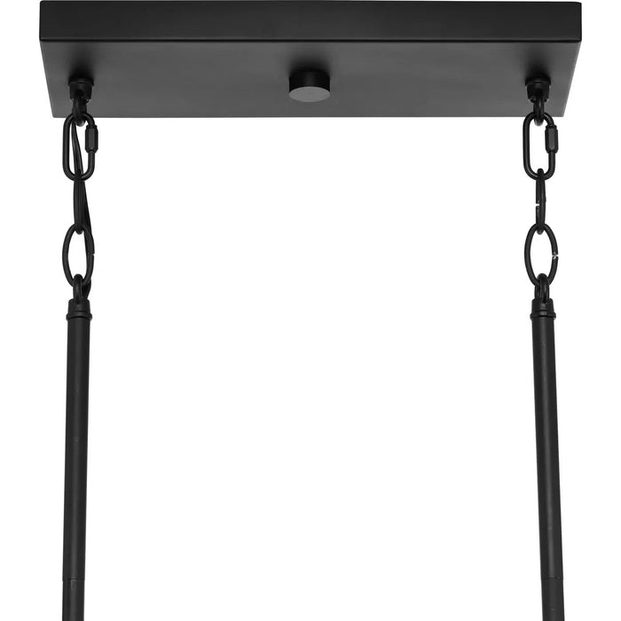 Progress Lighting Burgess Collection 60W Four-Light Linear Chandelier Matte Black (P400312-31M)